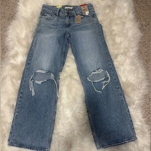 NWT Levi's super low loose Light Blue Straight Leg Jeans
